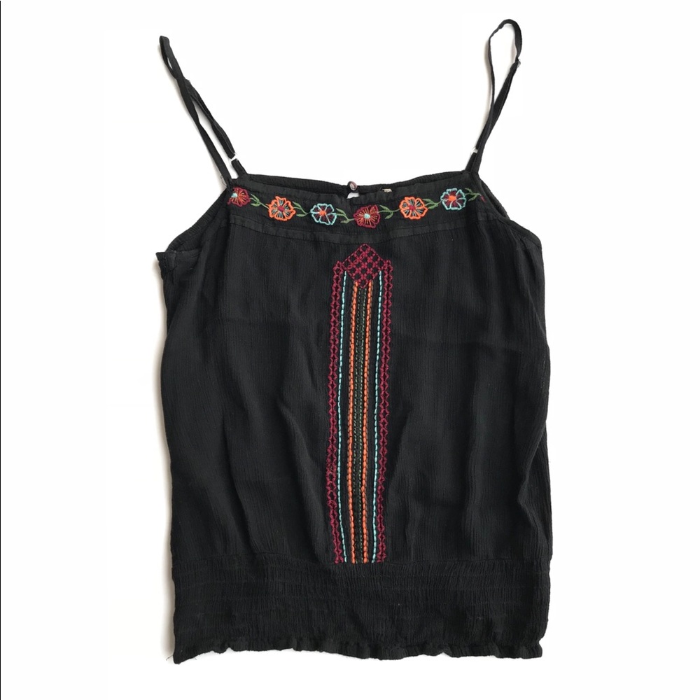 Vintage Spaghetti Strap Top w/ Floral Detail, S